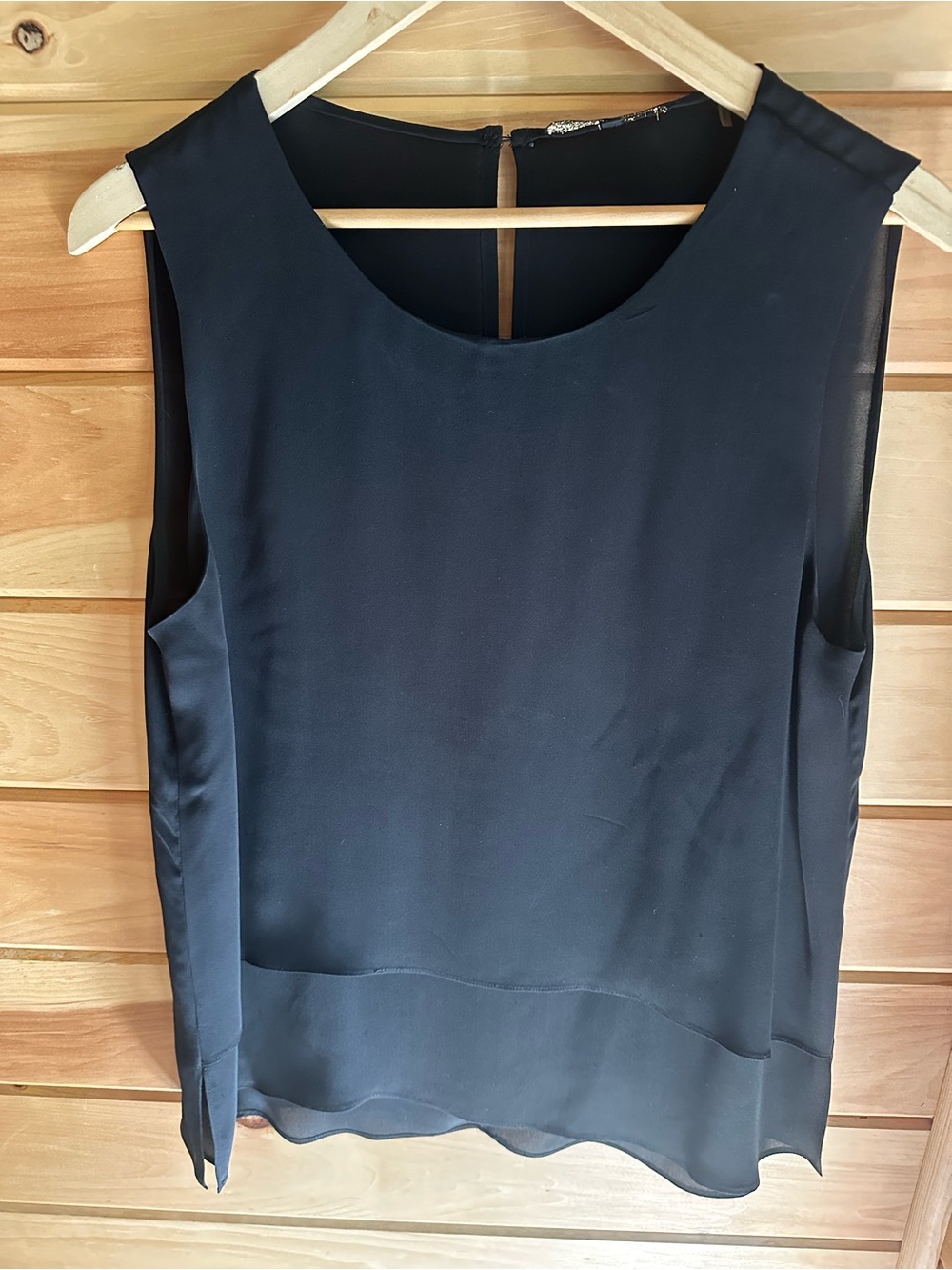 Kobi Halperin Black Sleeveless Chiffon Layered Shell